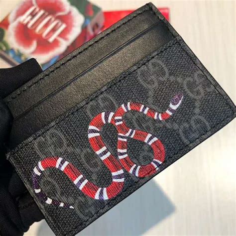 gucci supreme snake pouch|gucci kingsnake card case.